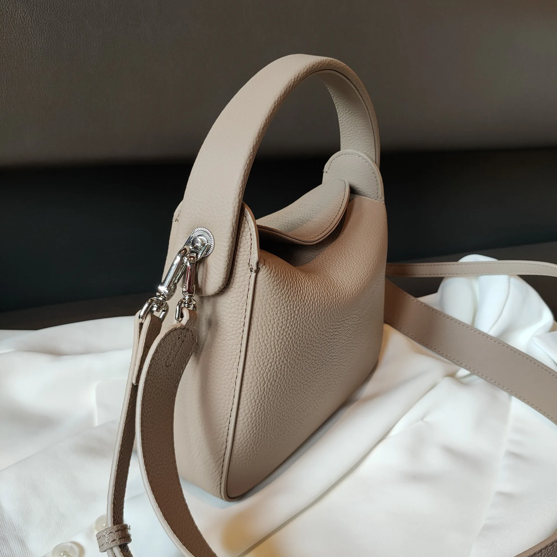 EGCHI Elegant Women Soft Tote Bag Wide Straps Female Shoulder Bags For Women Grey Doctor Bag Luxury Girl Handbag Bolas Hobos