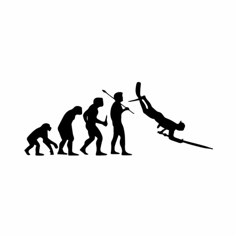 

Human Fishing Evolution High Quality Car Sticker Car Window Decoration Personality Pvc Waterproof Decal Black/white, 18cm*7cm