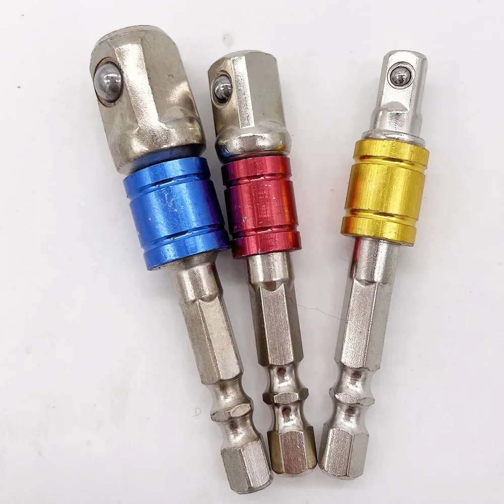 Impact Driver Socket Extension Adapter Extended Converter Power Drill Hex To High Speed Nut Male Square Wrench 1/4 3/8 1/2 5