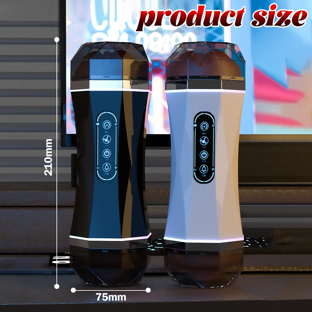 Double Head Masturbation Cup For Men With Suction And Voice_voghion.com