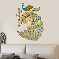 Peacock Wall Clock Wall Decor Digital Clock Modern Art Living rooms Decoration Exquisite Gift - Image 4