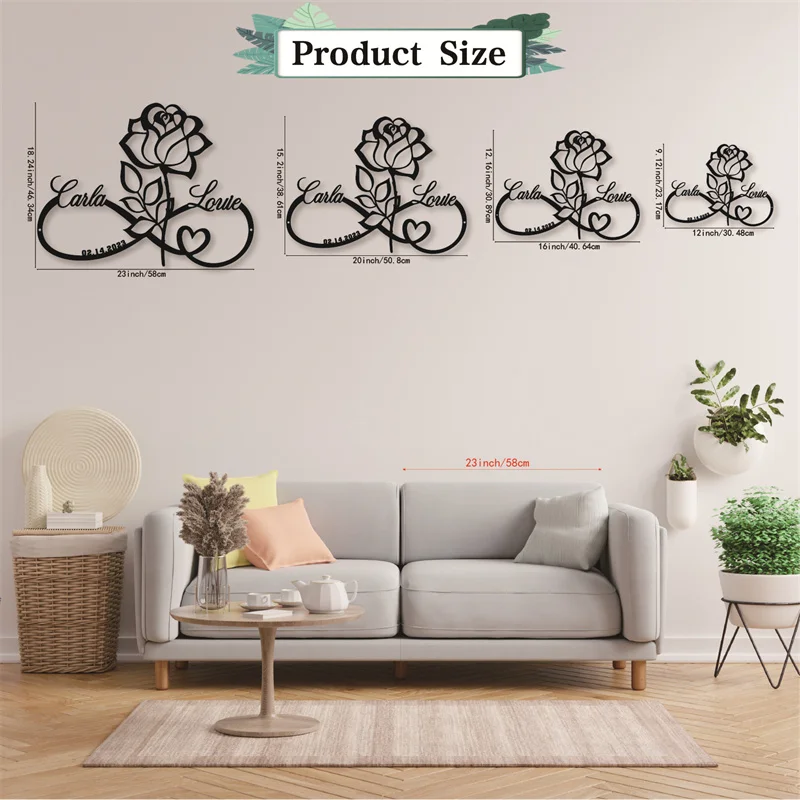Custom Rose Infinity Love Wall Art 3 | Custom Rose Infinity Love Wall Art 5