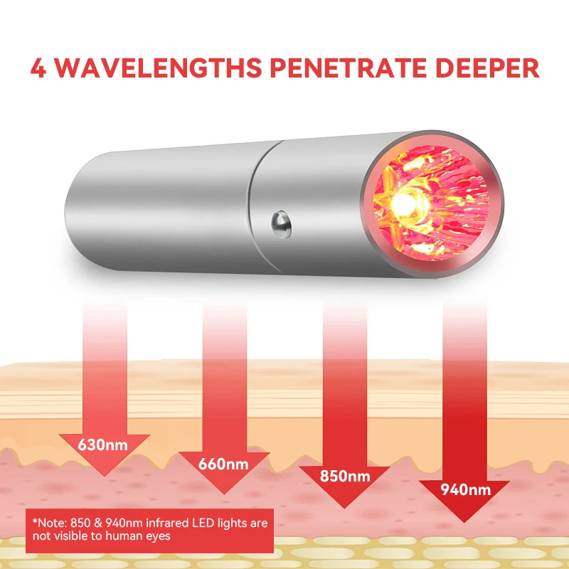 Red Light LED Infrared Treatment Facial Skin Care EMS Laser Pointer Laser Face Hand Body Care Four Light Sources red light therapy wand red light therapy panel facial machine infrared therapy lamp