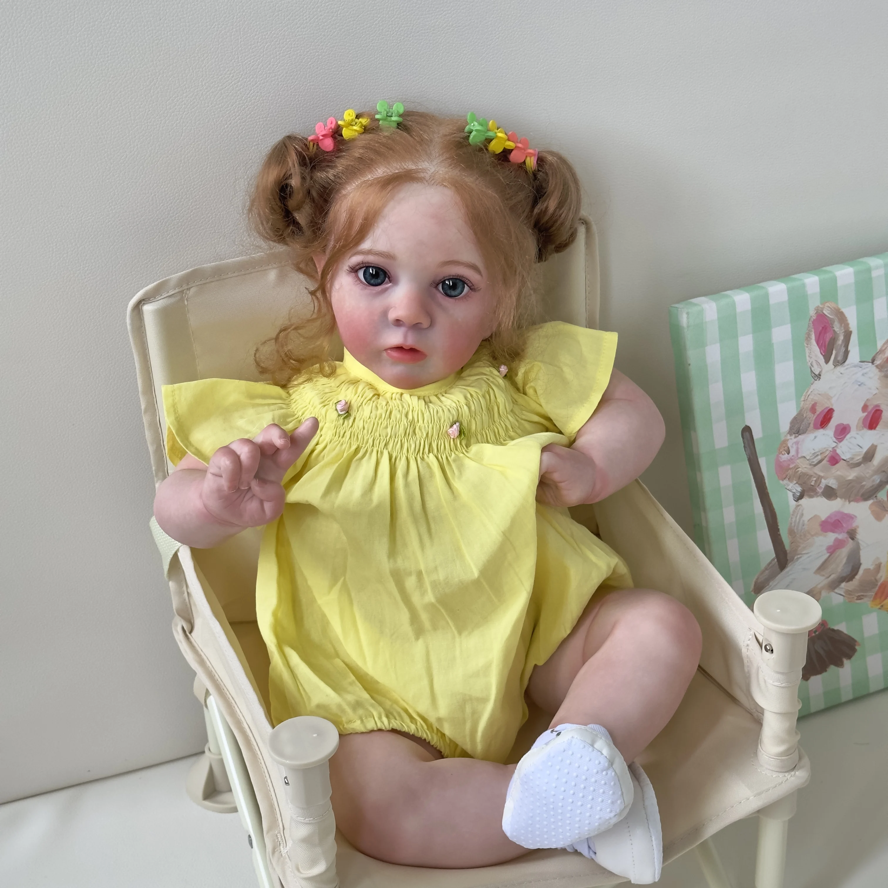 

60 CM 3D Paint Skin With Vascular Vein Soft Silicone Reborn Baby Missy Doll Toy For Girl Art Bebe Like Real Toddler Kid Gift