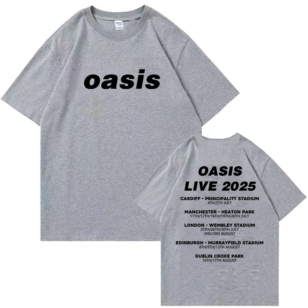 oasis live 25 tour 2025 T-shirt O-Neck Short Sleeve Shirts