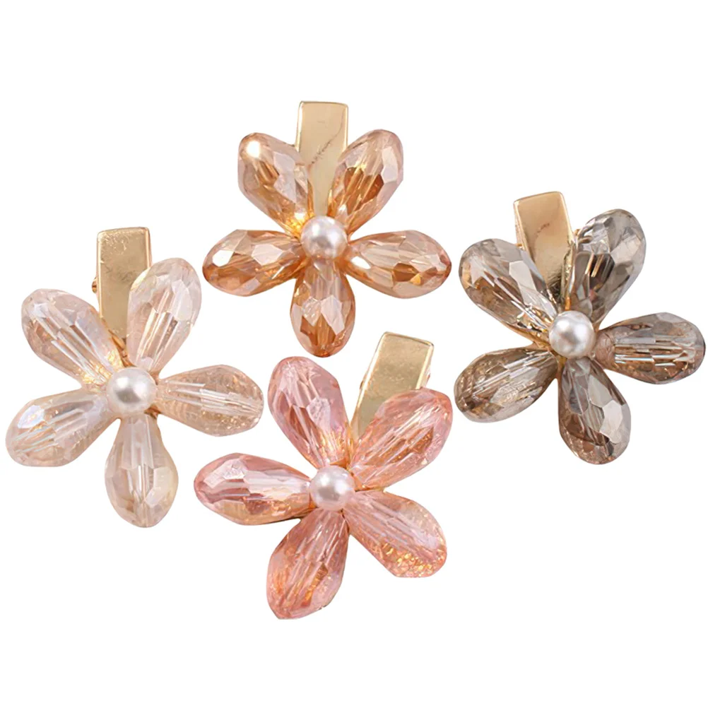 

Mini Barrettes Crystal Flower Hair Clip Rhinestone Bobby Pins Tools for Styling