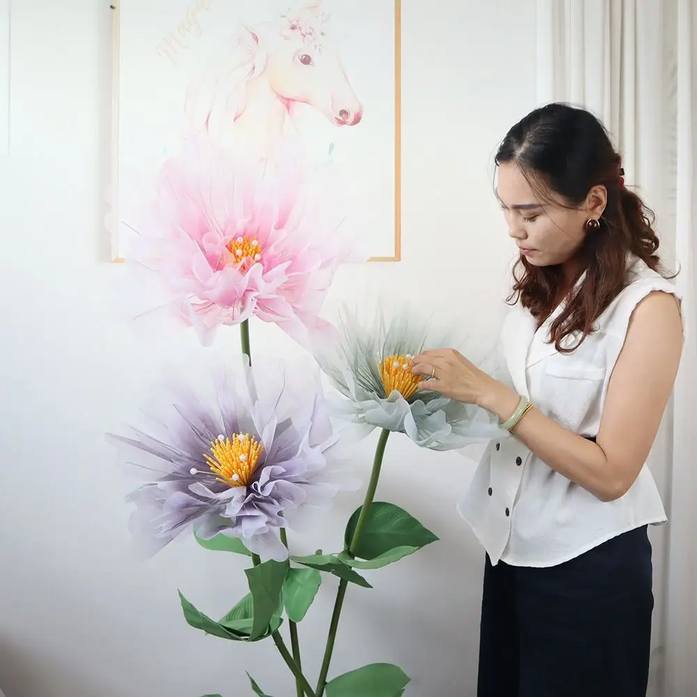 Fashion 50cm Artificial Realistic Peony Silk Large Flower Head Home Party Decoration Layered Fluffy Petals Fake Flowers