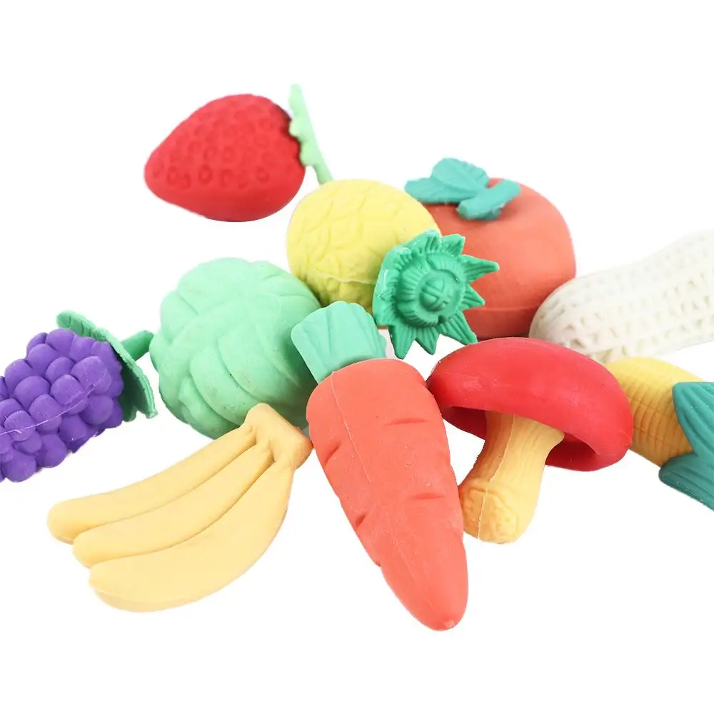 Gommes miniatures colorées pour enfants, mini gommes à crayons, fruits, minuscules aliments, packs de prix pour étudiants, fournitures scolaires