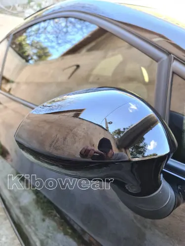 

2pcs Side Mirror Cover Caps For Seat IBIZA 6J EXEO 3R LEON 1P Door Wing Replace rear view external part Pair black