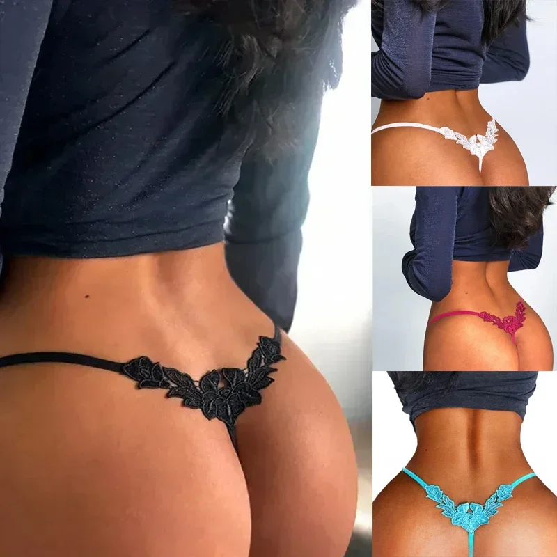 Floral Embroidered Low Waist G-String Seduction Thin Women Underwear Seamless Hollow Out Panties Thong Lingerie women lingerie
