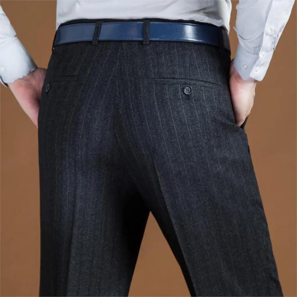 

ICPANS Black Suit Pant For Men Loose Wool Men Suit Pants Classic Straight Formal Mens Dress Pants Business Size 42 44 2019 New