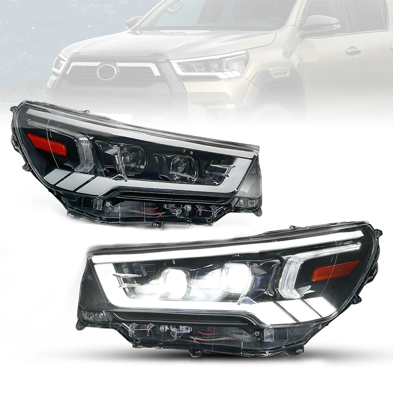 

LED Retrofit headlight For Hilux Revo Rocco 20212022 Refitting Head Light with dynamic Start light effect For Hilux