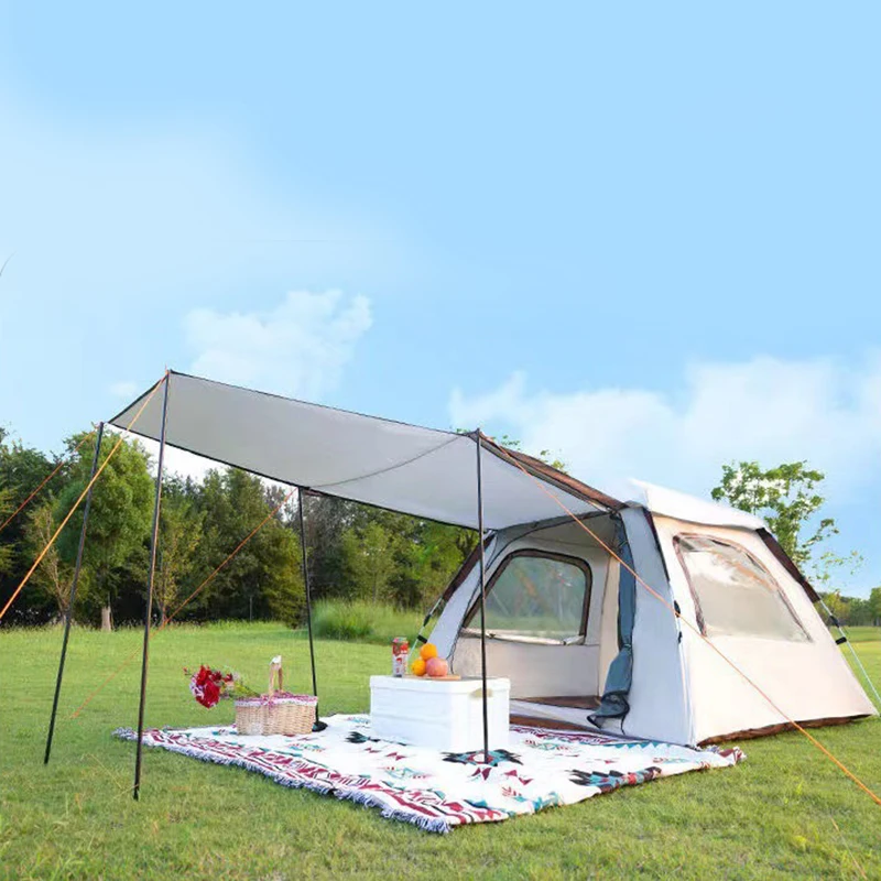 Outdoor Camping Waterproof One-Touch Tent – Beach Sun Shelter & Folding Camp Roof (1–10 Person) 1