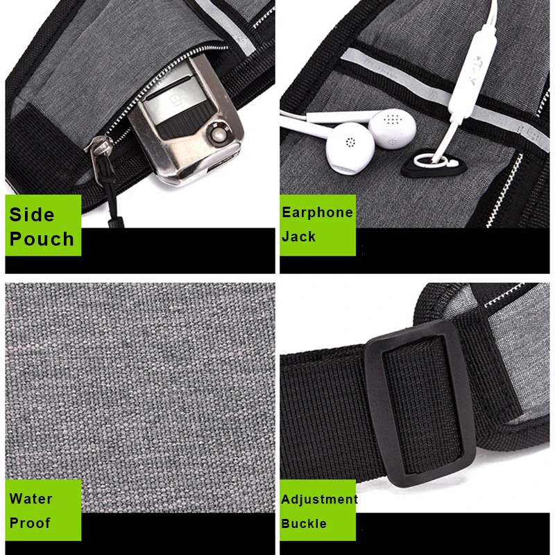 Waterproof Waist Bag Men Women Zipper Fanny Pack Outdoor Sport Crossbody Bag Riding Running Mobile Phone Wallet Canvas Chest