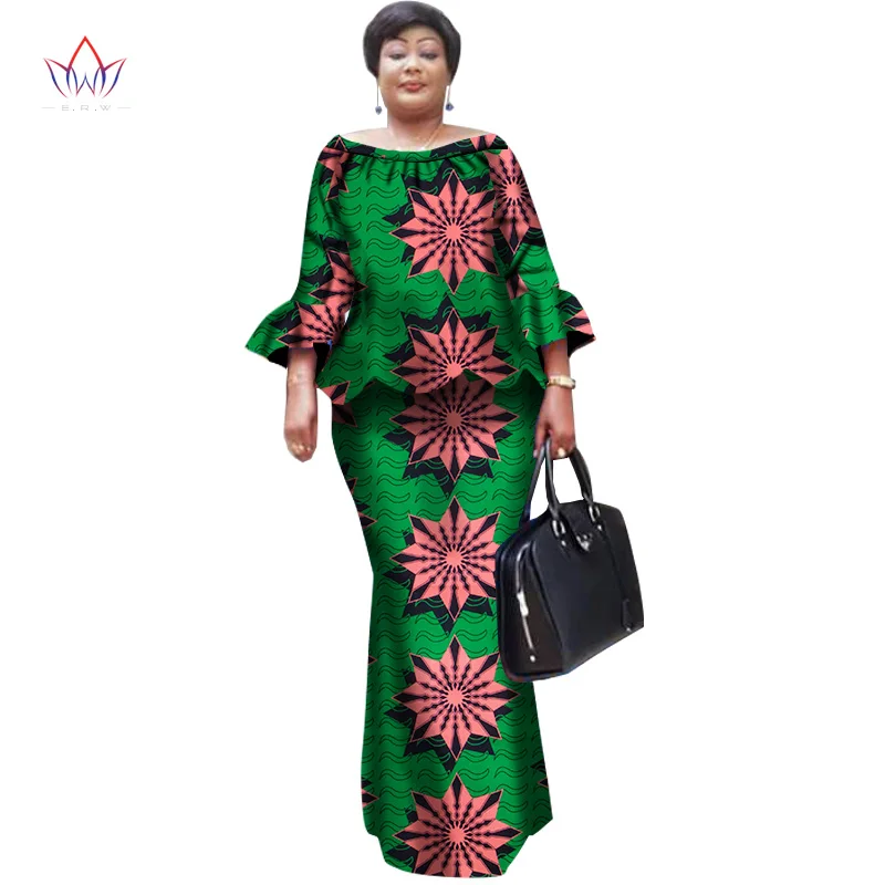 Bintarealwax African Skirt Sets For Women Bazin Riche Plus Size Traditional African Clothing