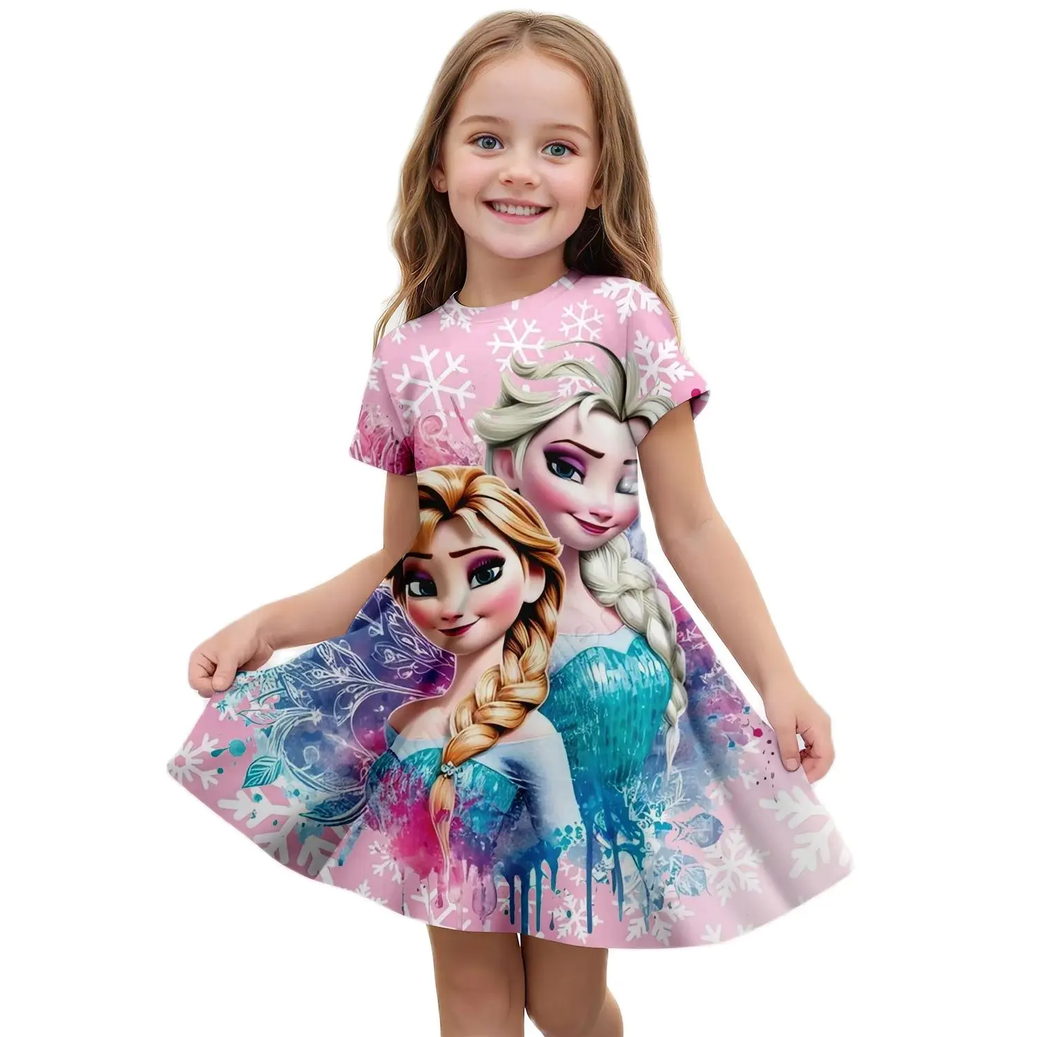 فستان بناتي للأطفال طباعة ثلاثية الأبعاد صيفي