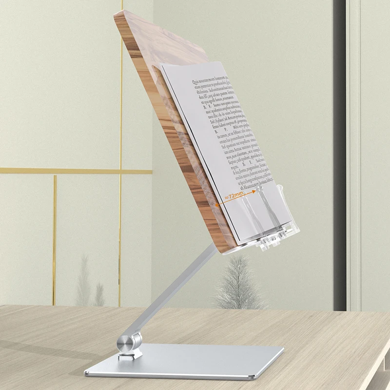 Portalibri, Supporto per Libri Portalibri da Scrivania in Metallo, Design Ergonomico Previene la Miopia Angolo Regolabile Stabile Supporto per Libri Pieghevole, Leggio Portatile per Libri di(Rosa