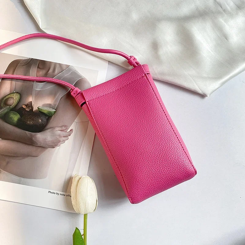 Fashion Simple Small Satchel Korean Vertical Mobile Phone Bag Mini Shoulder Bag Messenger Bag For Women 9