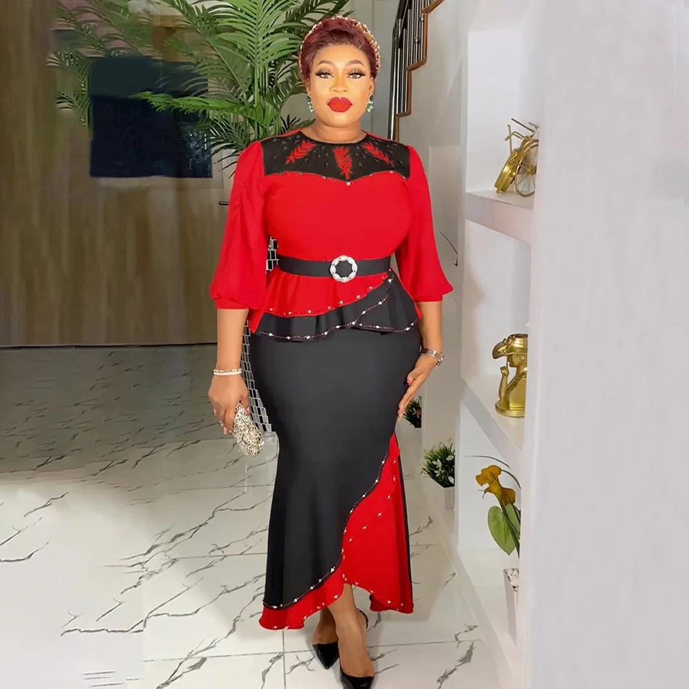 Plus size sets of women African Clothes 2PCS Set Tops and Skirts Suit Dashiki Ankara Women Turkey Dress For Wedding party