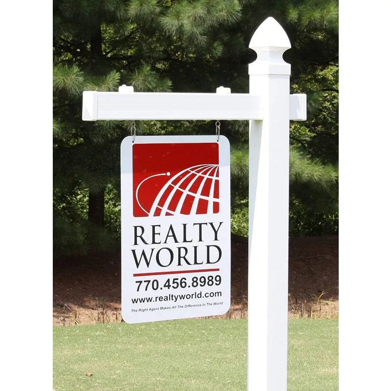 Vinyl PVC Real Estate Sign Post - White - 5' Tall Post (5 Pack – Save $27.00) 2