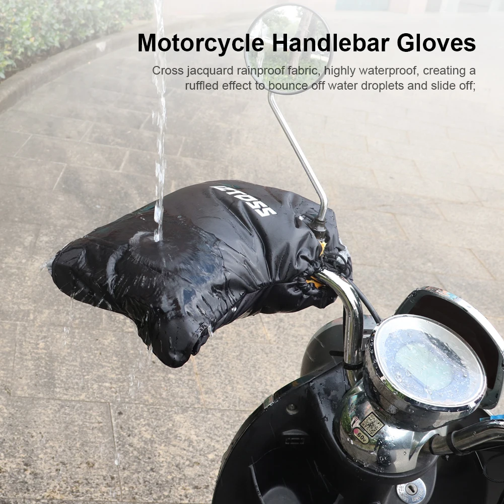Motorcycle Handlebar Protective Muffs Winter Cycling Gloves Waterproof Handle Bar Snowmobile E-Bike Motorbike Thermal Gloves