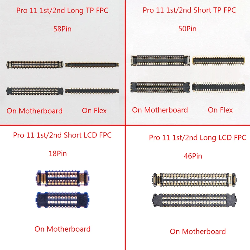 Connettore Fpc Display Lcd 2 Pezzi Per Ipad Pro 11 Pollici Pro11 1St A1980 A1934 A1979/2Nd A1876 A1895 A1983 Touch Screen