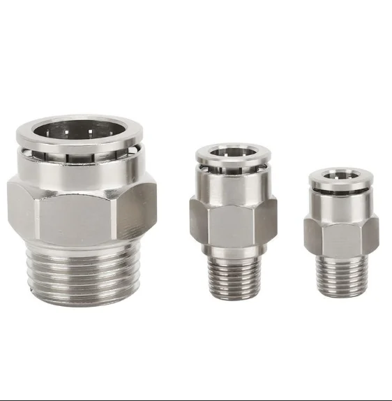 10PC Tire Dismantling Machine 1/8 1/4 Copper Pneumatic Tube Quick Connector Metal High-temperature Resistant Valve 6mm/8mm