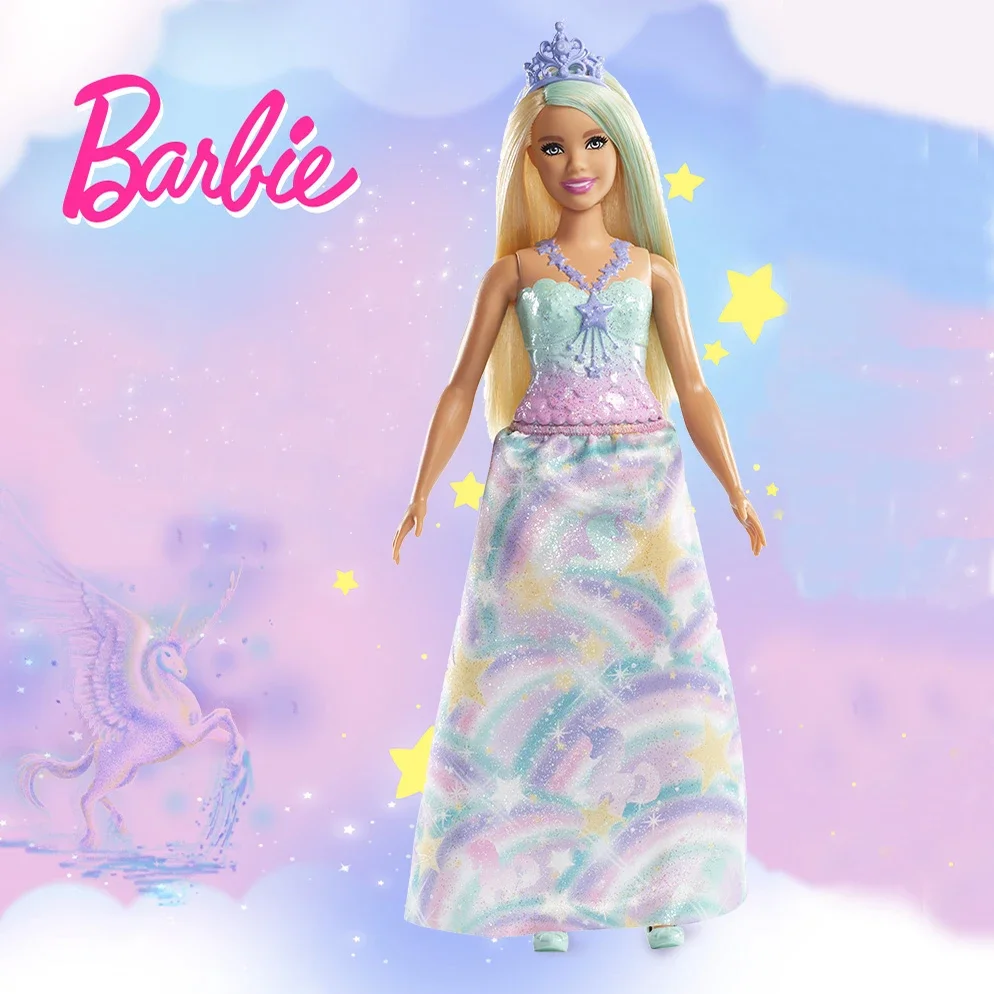 Mattel Barbie Dolls Girls' Toys Pretty Play House Toys Regali Di Compleanno Princess Toys Beautiful Princess Hair Toy For Children