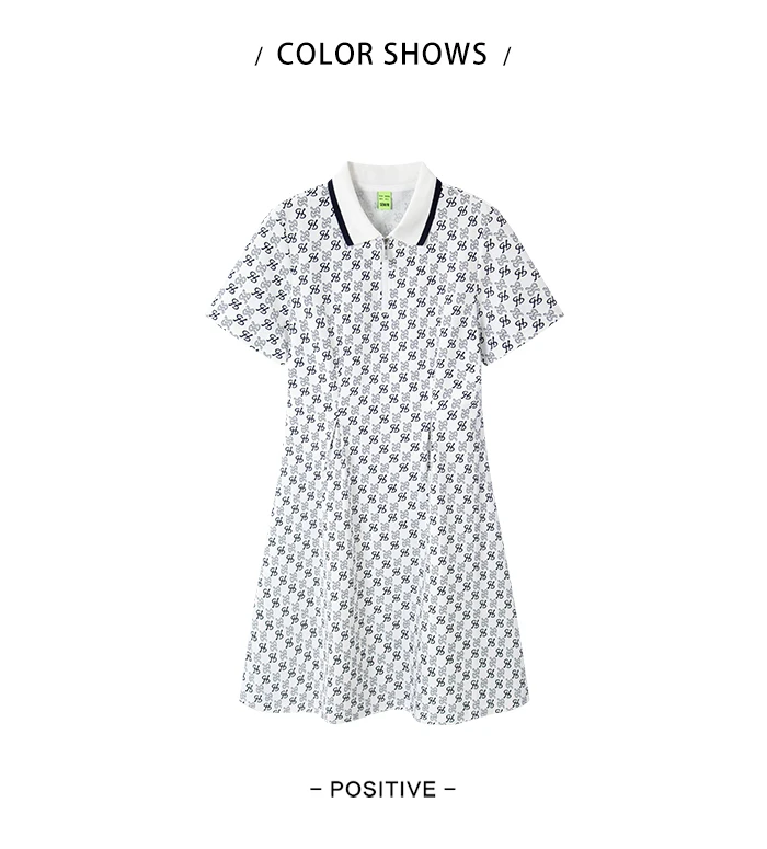 Dress Women Polo Collar Full Print Summer New Slim Waist Dress