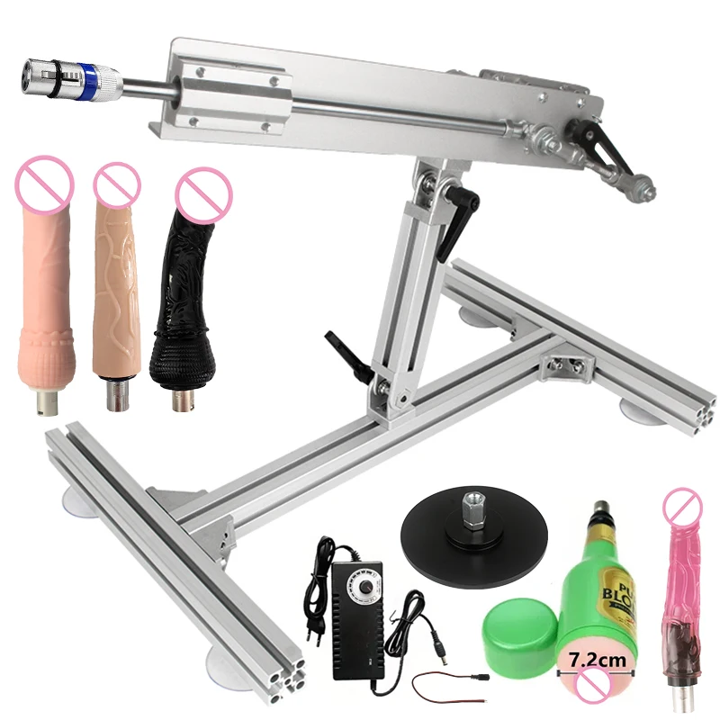 Big Thrust 3XLR Telescopic Sex Machine with Dildo 2-8CM/3-15CM/6-20CM Stroke with Bracket 100V-240V Masturbation Sexual Kits