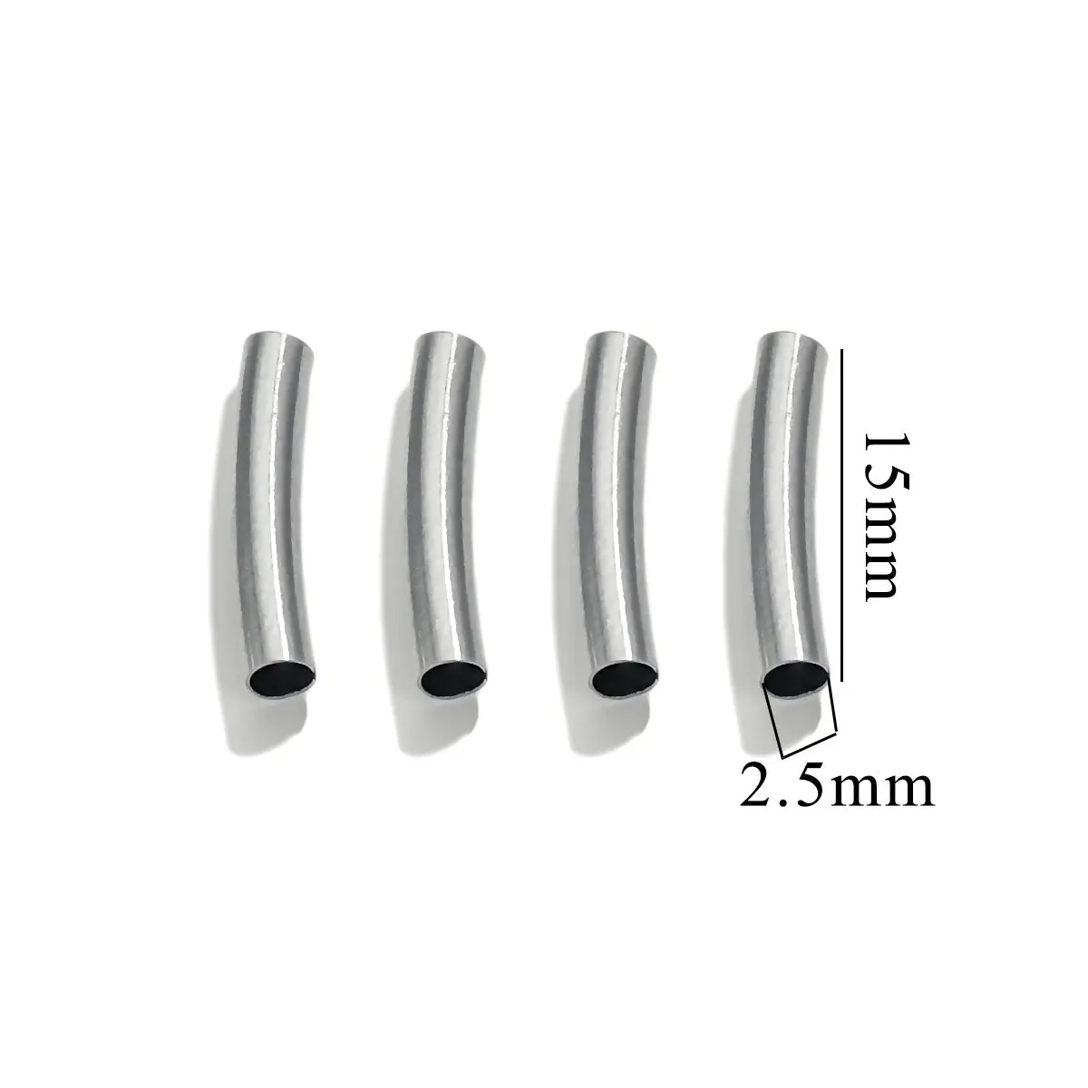 Curve Tube Spacer Beads Connectors for DIY Jewelry Making Bracelet Necklace Accessories 8