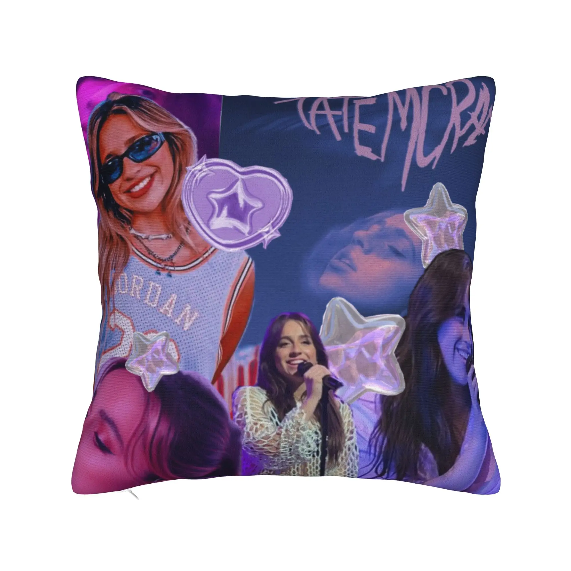 Decorative Pillowcase Featuring Pop Singer Tate McRae - Square Style Multi-Size