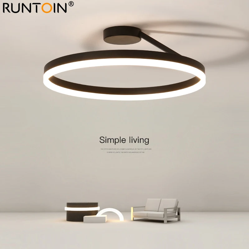 Modern LED Restaurant Ceiling Light Nordic Designer Simple Single Circle White/Black Ceiling Lamp Bedroom Kitchen Home Lighting 4 Modern LED Restaurant Ceiling Light Nordic Designer Simple Single Circle White/Black Ceiling Lamp Bedroom Kitchen Home Lighting 4