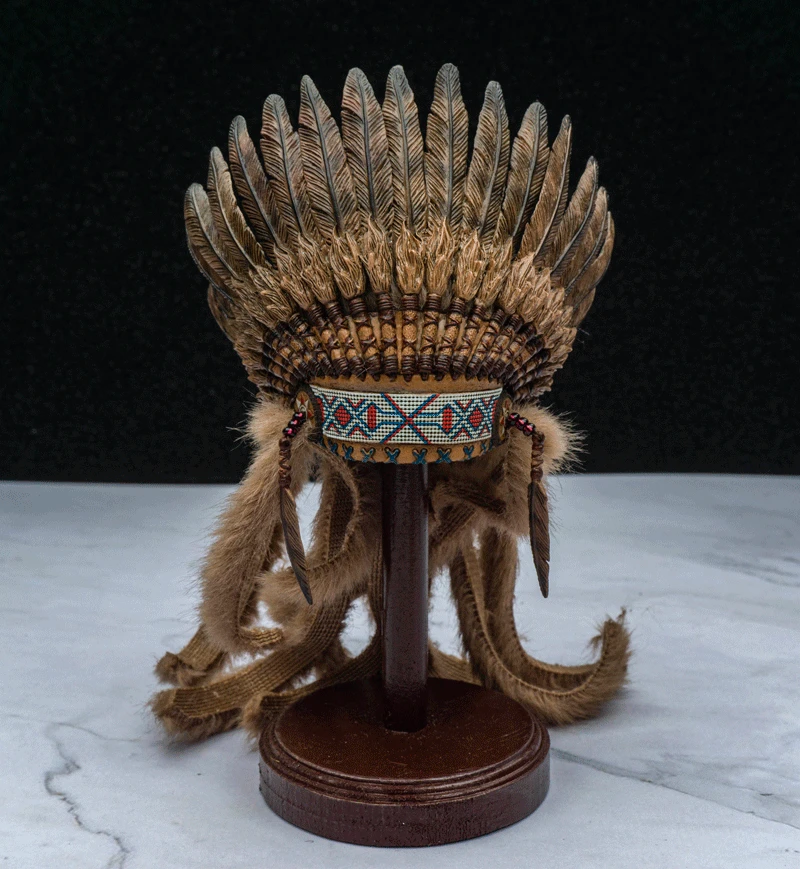 

TBLeague PL2022-196B 1/6th Sodier Brown Feather Headdress for 12" hunter