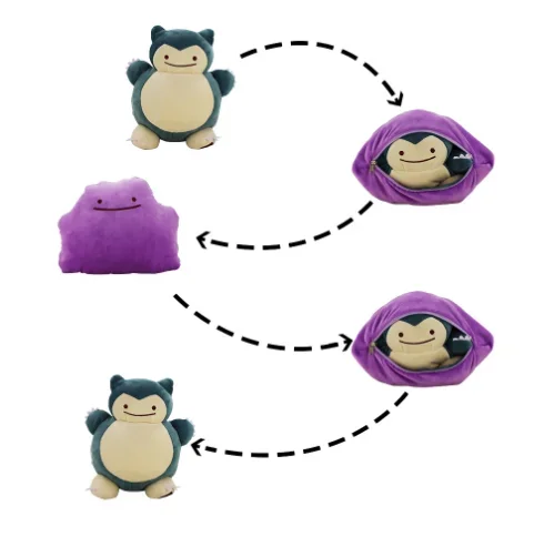 Reversible Snorlax & Ditto Plush Pillow - Image 6