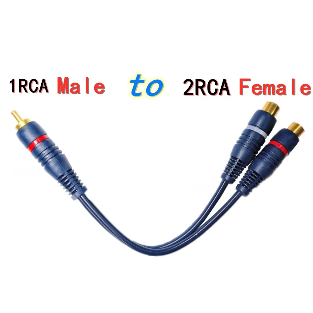 Gold-Plated RCA Audio Splitter Cable - 1 Male to 2 Female and 1 Female to 2 Male Adapter