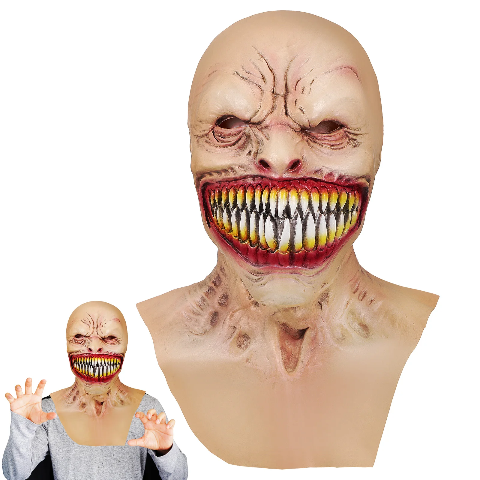 

Mask Headdress The Scary Halloween Props Horror Realistic Emulsion Zombie Adult Novelty Party Supplies Photo Booth