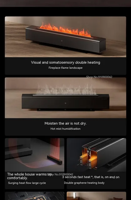 Xiaomi Mijia Graphene Baseboard Electric Heater Simulation Flame Version  Humidification Heating Tjxdnq06zm Work With Mijia App - Smart Remote  Control - AliExpress