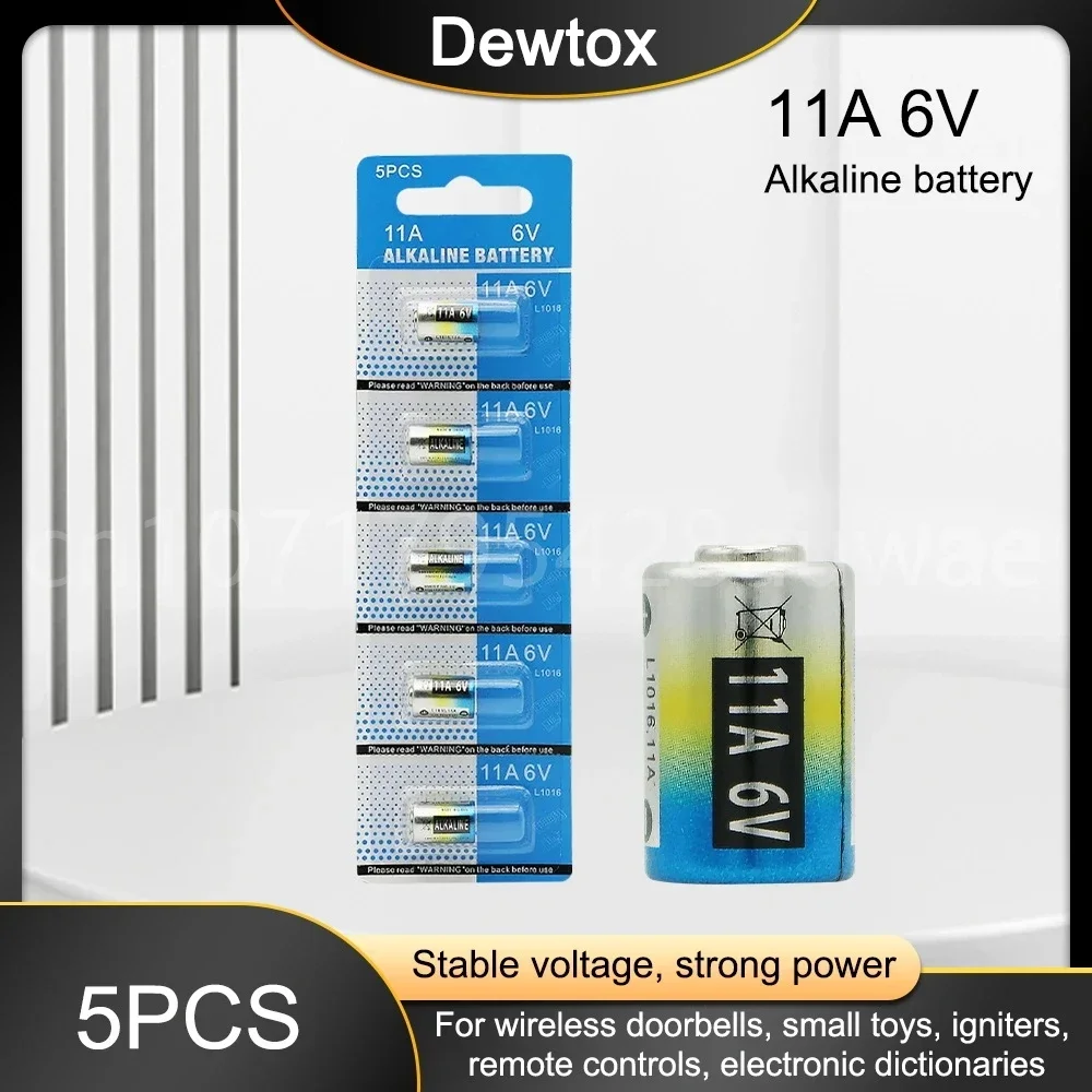 5PCS 6V Alkaline Battery 11A L1016 for Car Remote Control Anti-theft Alarm System