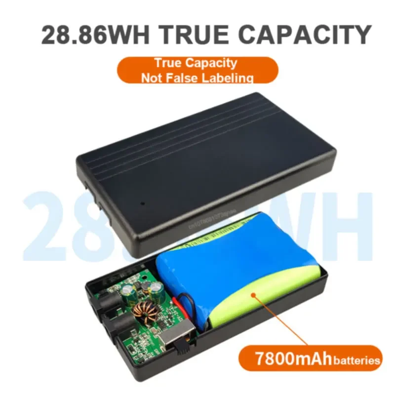 Mini UPS DC12V 2A Mini UPS Router Optical Cat Adapter Uninterruptible Power Supply with 6-8H WiFi 7800mAh Battery Capacity Standby
