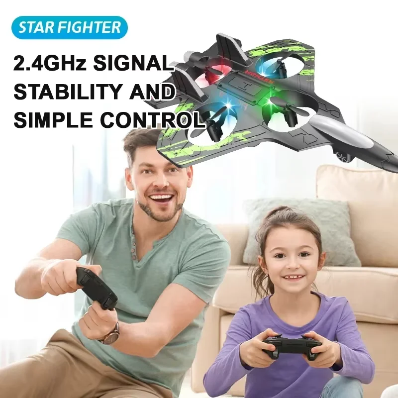 2.4G RC Fighter Foam Glider – LED Stunt Plane UAV Helicopter Hover Aircraft 6