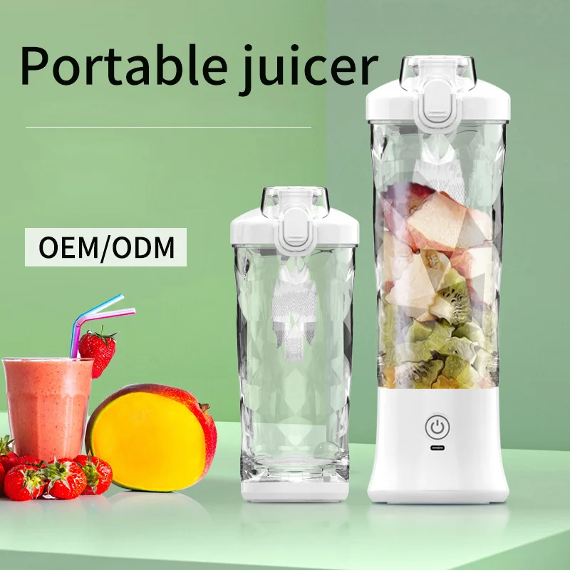  Portable Blender,Personal Hand Smoothie Travel Blender Cup,  Fruit Mixer, 7.4V Bigger Motor Mini Blender for Fruit Juice,Milk Shakes,  400ML, Rechargeable,New Sharp 6 Blades for Great Mixing (Green): Home &  Kitchen