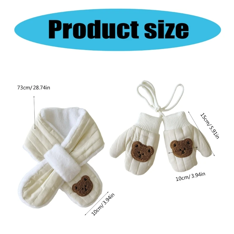 Autumn Winter Kids Scarf Cartoon Warm Neckerchief/Neck Hanging Gloves for Baby Girls Boys Comfortable Cosy Neck Scarf