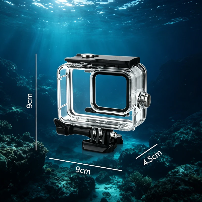 Boîtier étanche 50M monté sur GoPro Hero 13, prêt pour plongée, coque tactile anti-buée