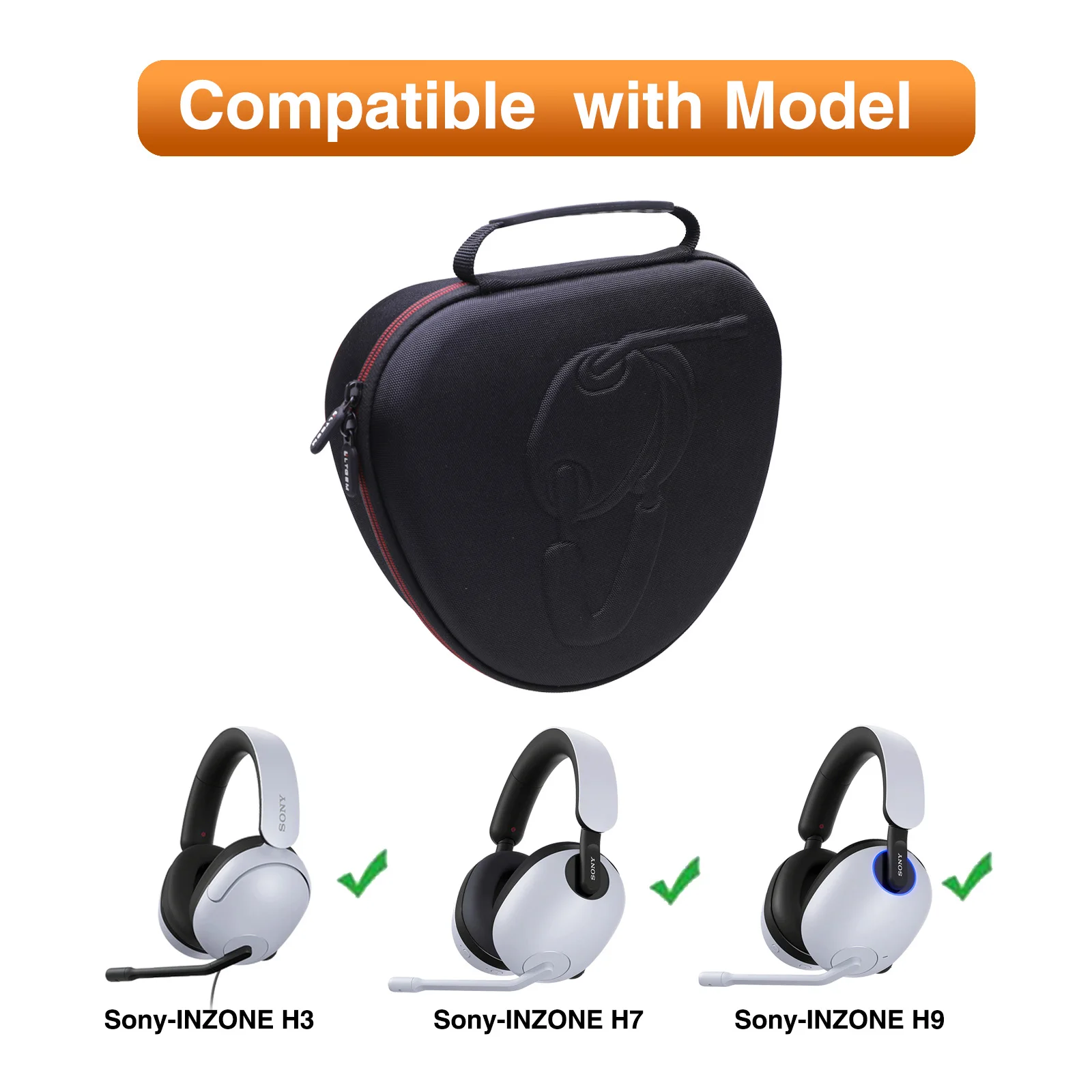 Electronics Organizer Bag EVA Hard Storage Case for Sony-INZONE H3,H7,H9 Wired Gaming Headset