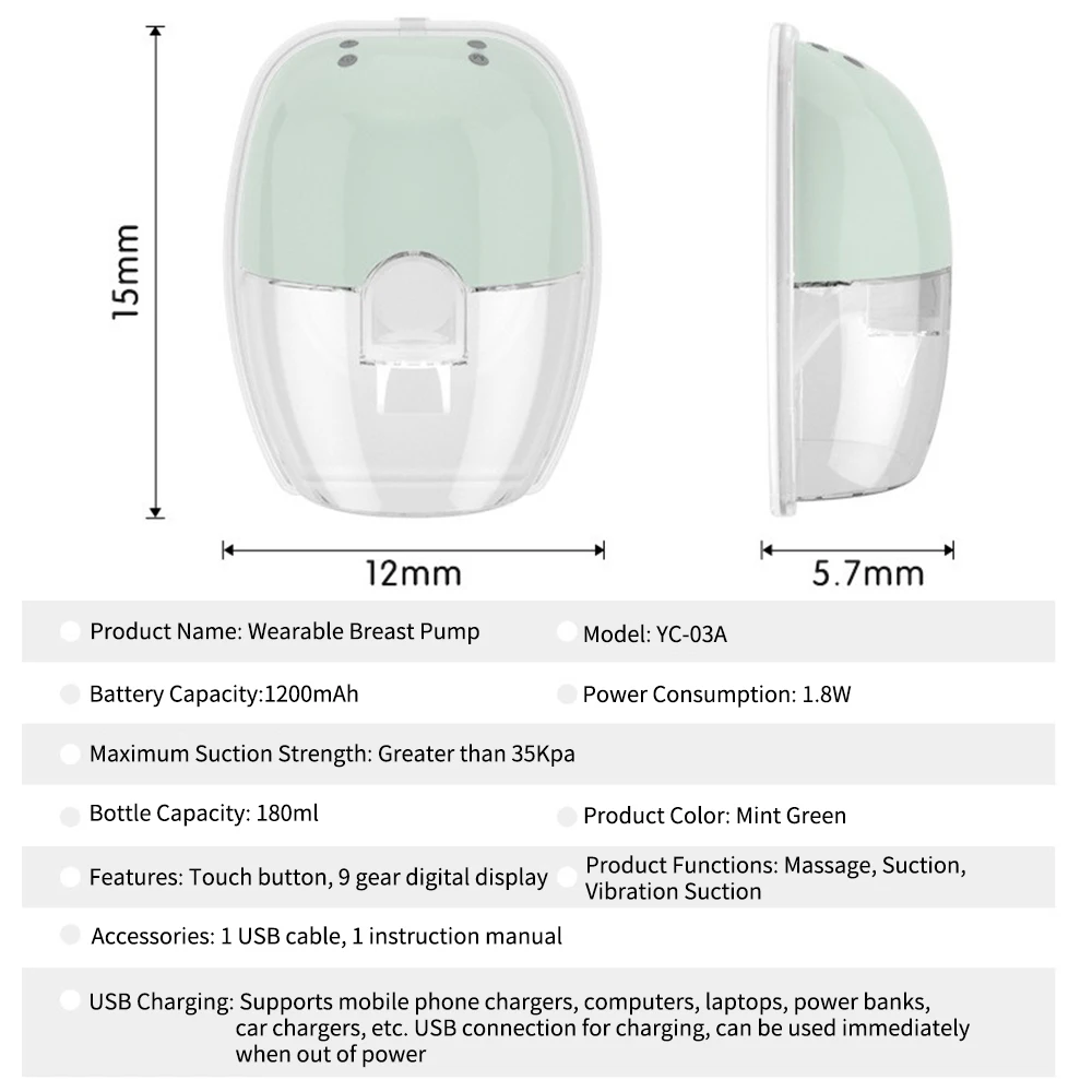 Hands Free Breast Pump Wearable Electric Breast Pump Comfort Milk Collector with LED Display 2 Modes 9 Suction Levels BPA-free