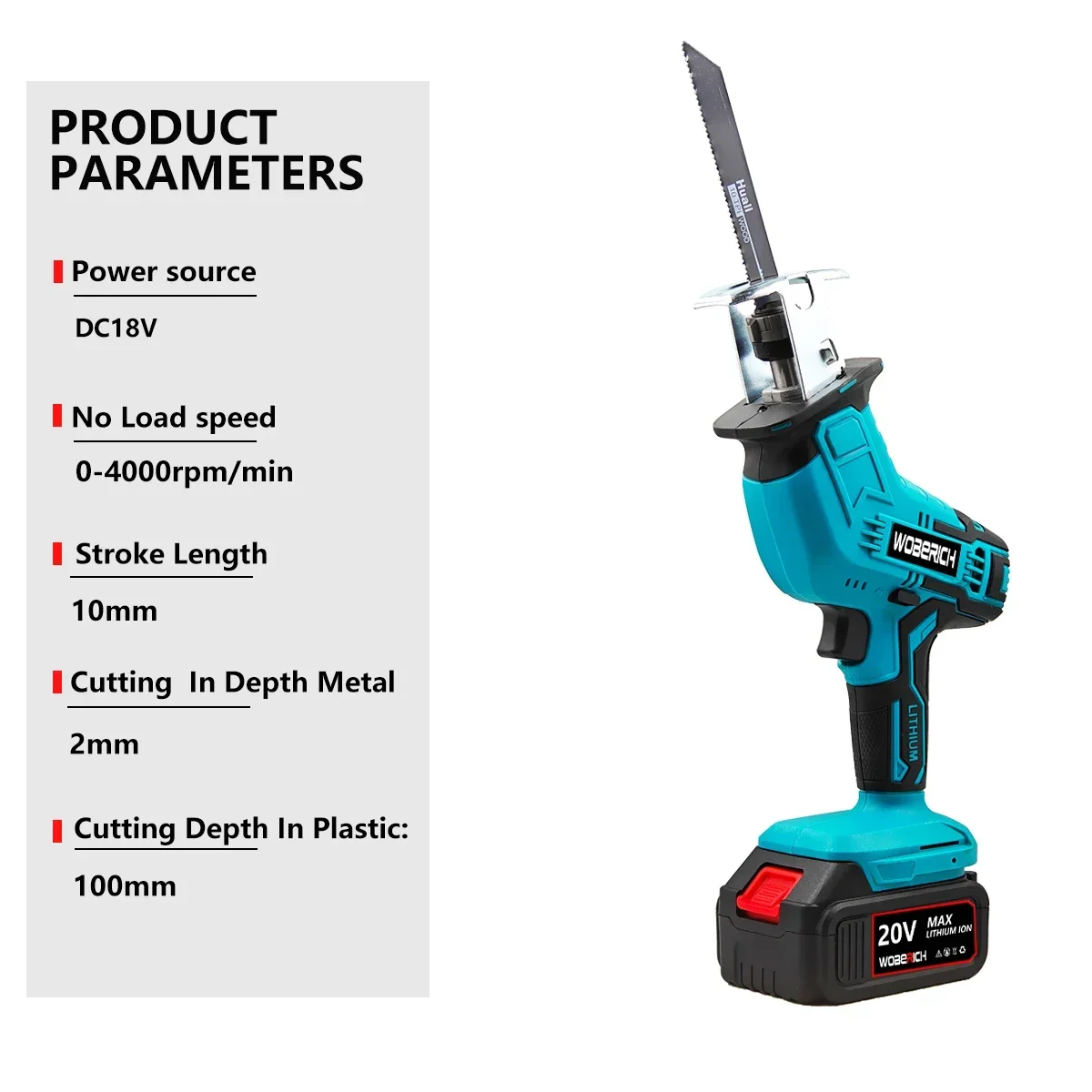 Cordless Reciprocating Saw 18V Adjustable Speed Cutting Bandsaw Electric Saw Wood Metal PVC Pipe Cutting fit Makita 18v Battery 2