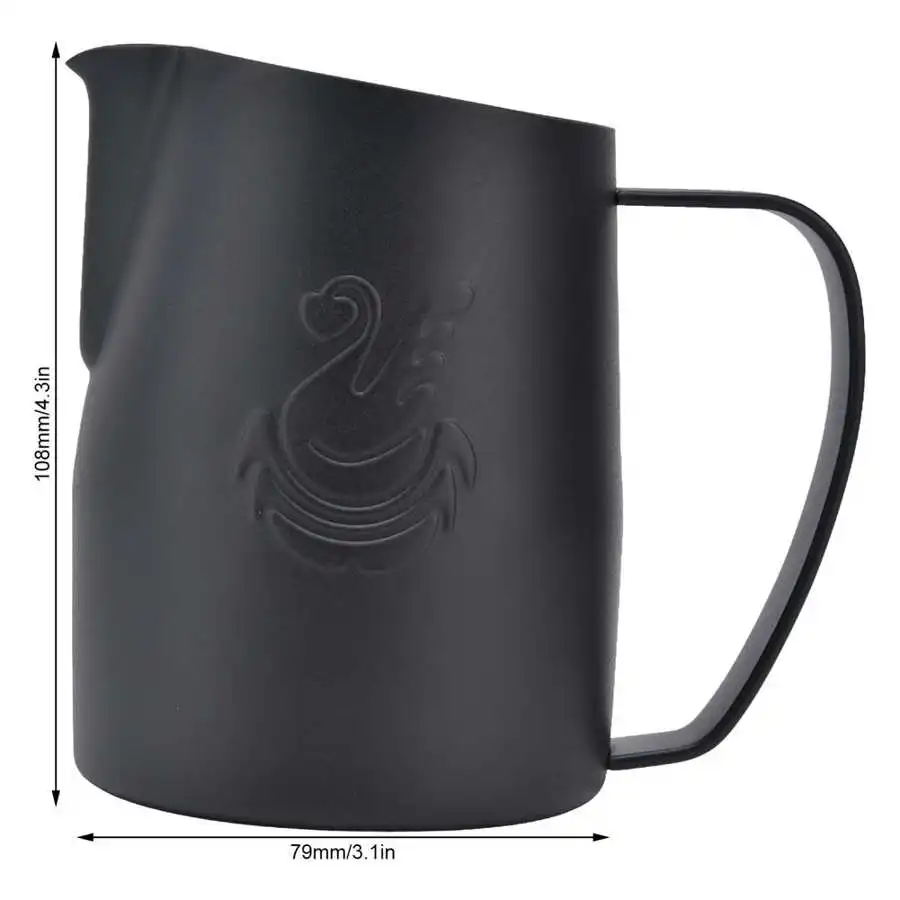 Milk Frother Jug Milk Frothing Jug 450ml Stainless Steel Milk Jug Coffee Frothing Pitcher Coffee Craft Latte Cappuccino Milk Cream Cup