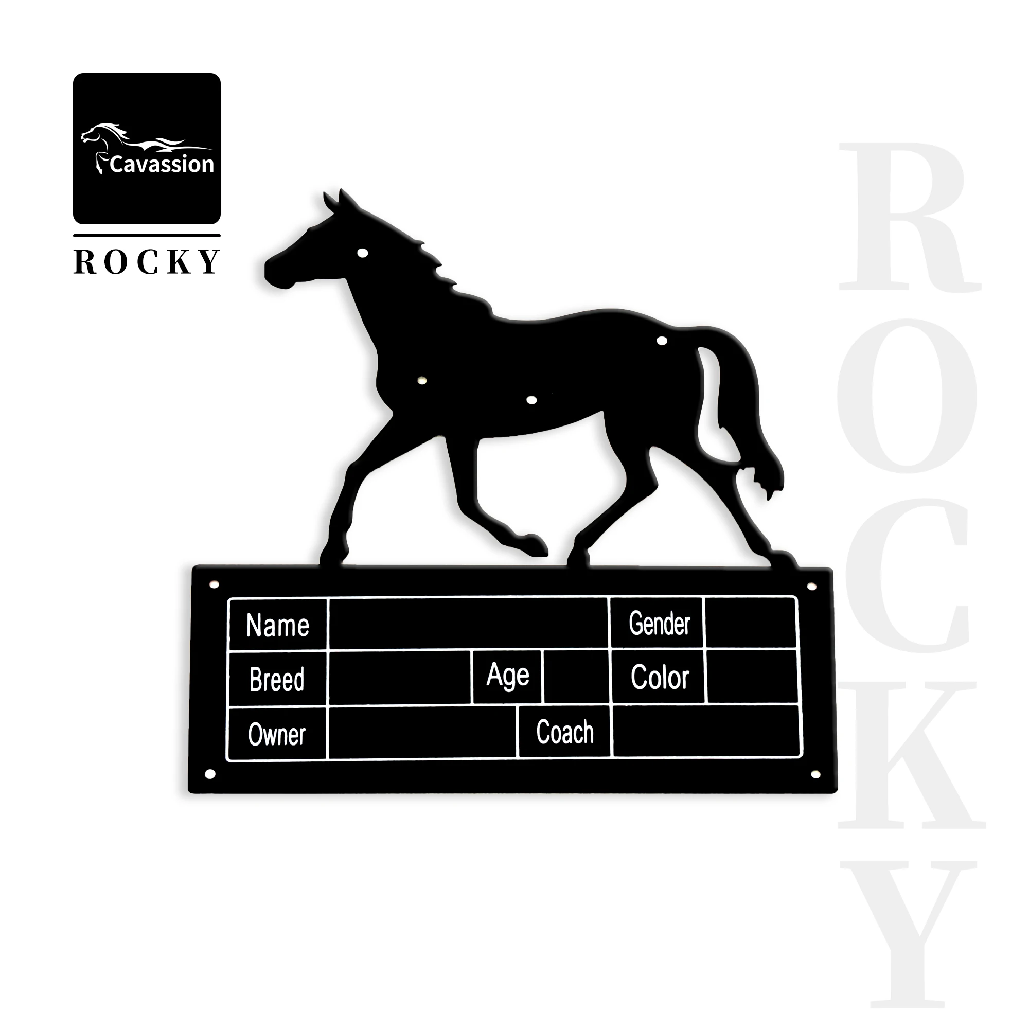 Horse Identification Nameplate for Stables, Owner Information Nameplate, Metal Nameplate in Both Chinese and English 8802037 4