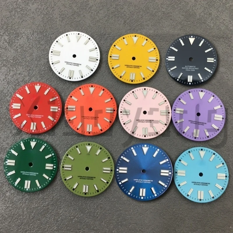 Sterile Glossy Green Luminous Watch Dial, 29mm